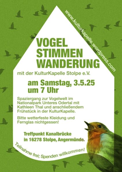 Vogelstimmen Stolpe 2025, Foto: Anja Freyhoff, Lizenz: Kulturkapelle Stolpe/Oder e.V.